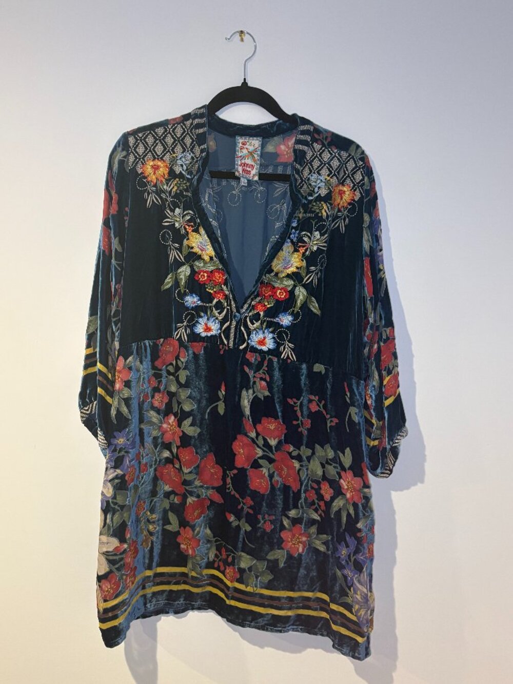 Johnny Was Velvet Mabel Burnout Tunic Dress